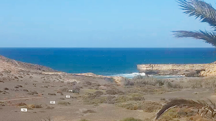 Vista en directo por webcam de La Pared, más conocida como Playa del Viejo Rey, uno de los puntos de surf más famosos de Fuerteventura.