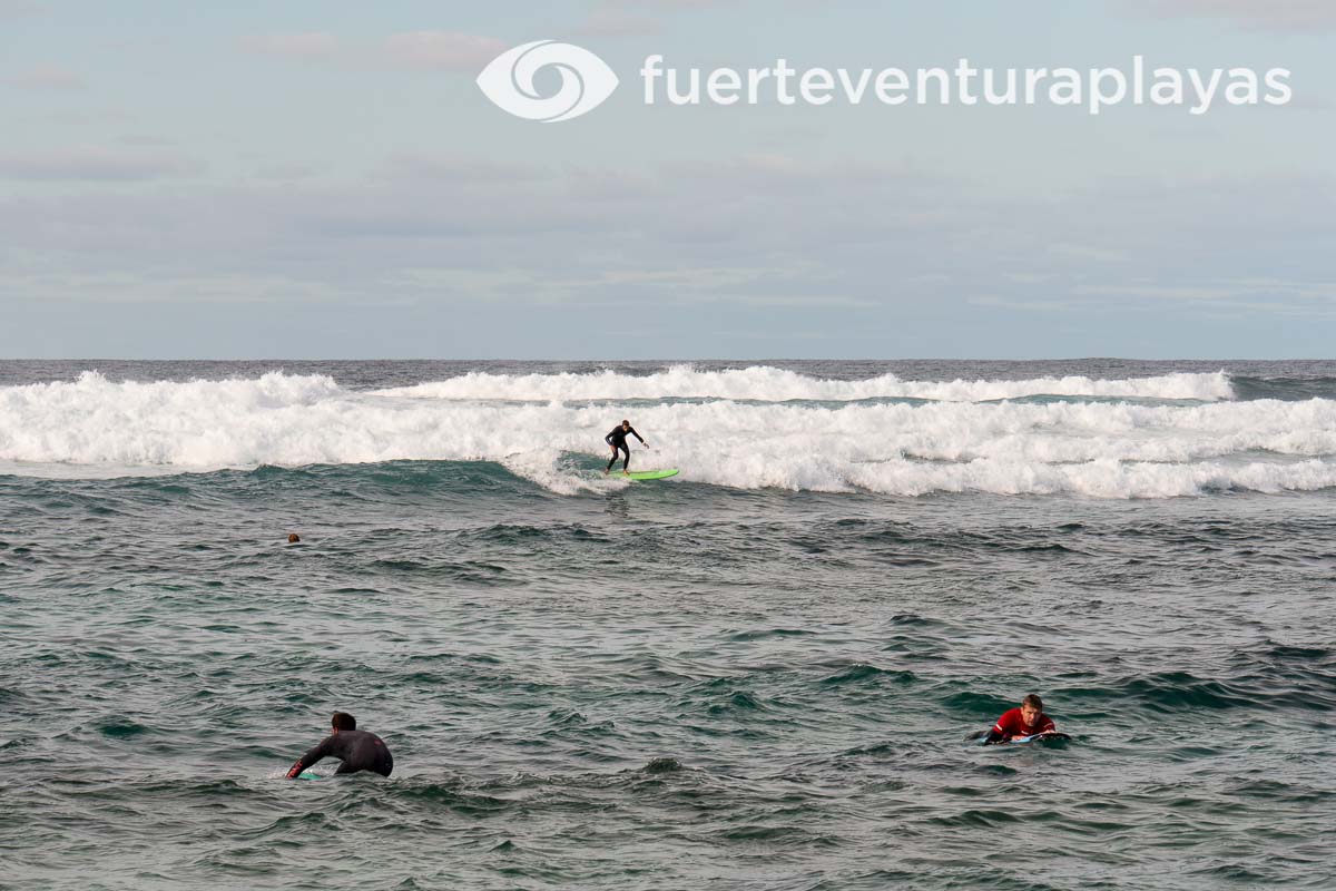 Surfing at Punta Blanca, a great reef-break surf spot located in the north-shore of Fuerteventura. Ideal for all levels surfers.